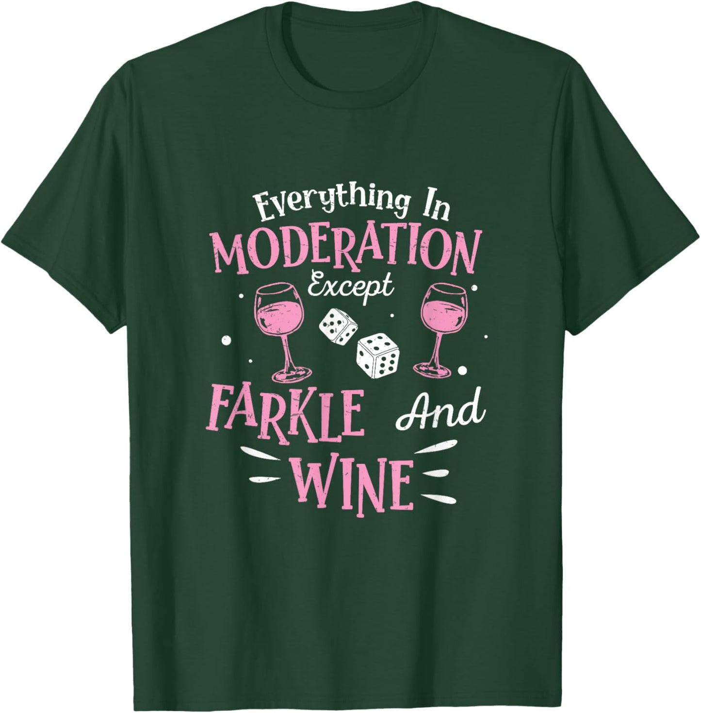 Farkle Player Farkle And Wine On Funny Dice Game T-Shirt - T-Shirt | Forest