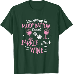 Farkle Player Farkle And Wine On Funny Dice Game T-Shirt - T-Shirt | Forest