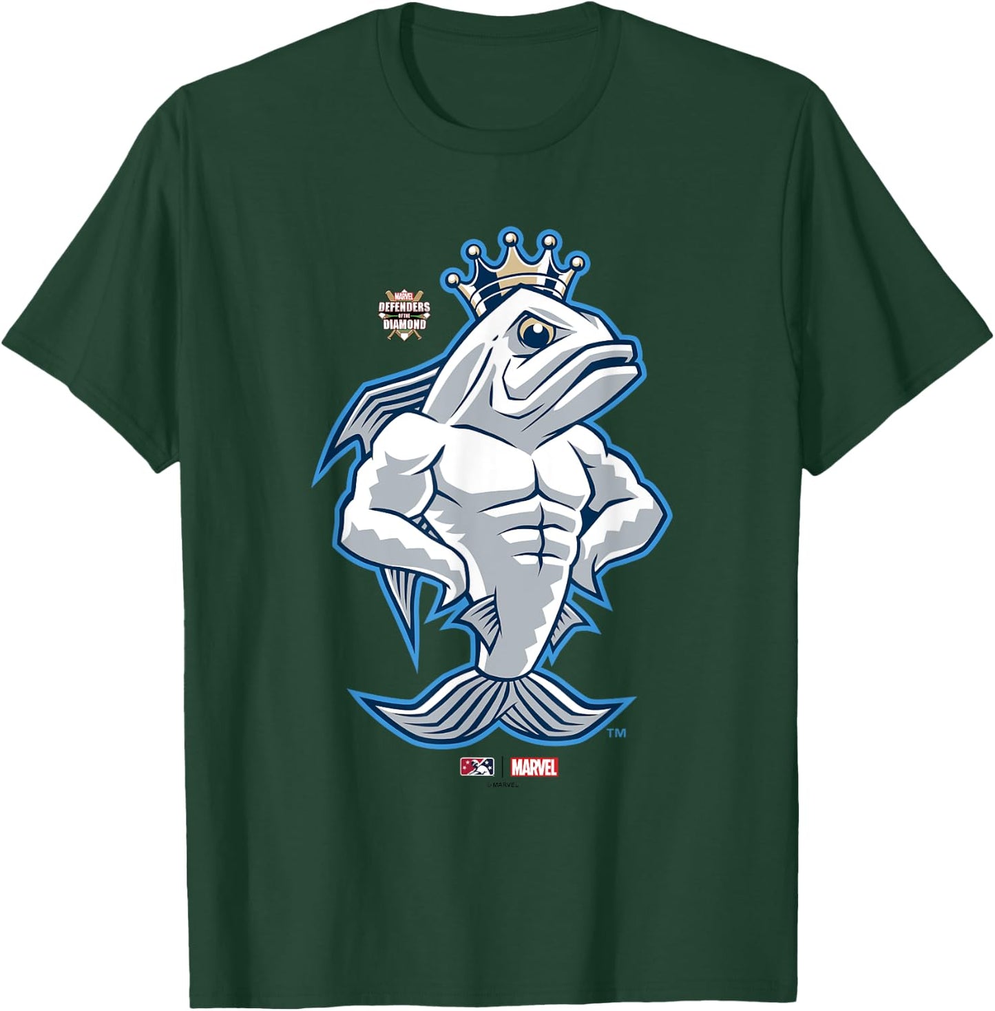 Marvel x MiLB Tampa Tarpons King Fish Mascot Portrait T-Shirt - T-Shirt | Forest