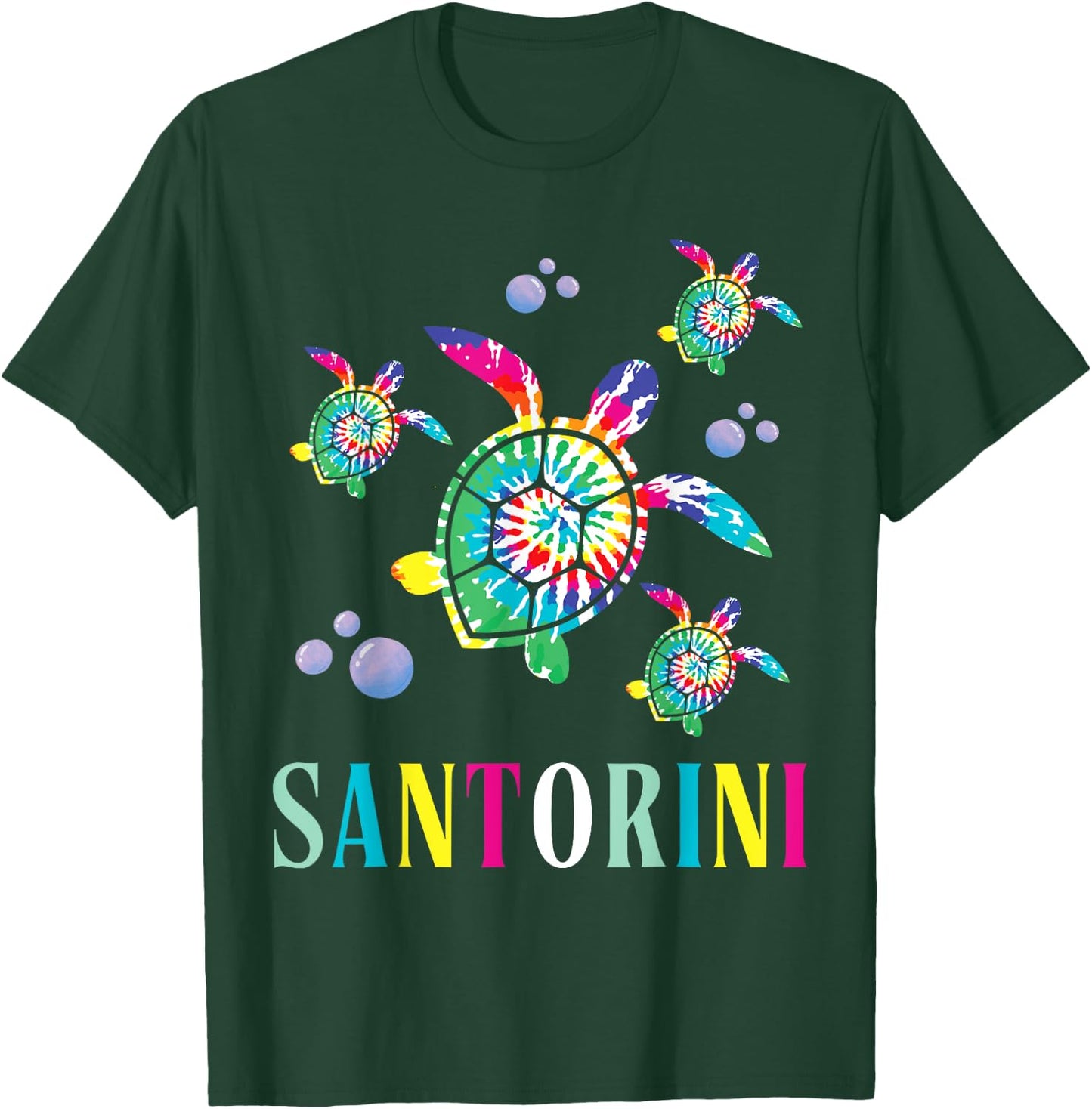 Santorini Tie Dye Sea Turtle Santorini Greece T-Shirt - T-Shirt | Forest