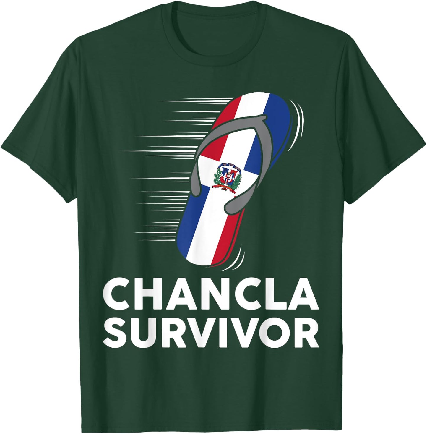 Chancla Survivor Dominican Republic Flag Hispanic Heritage T-Shirt - T-Shirt | Forest