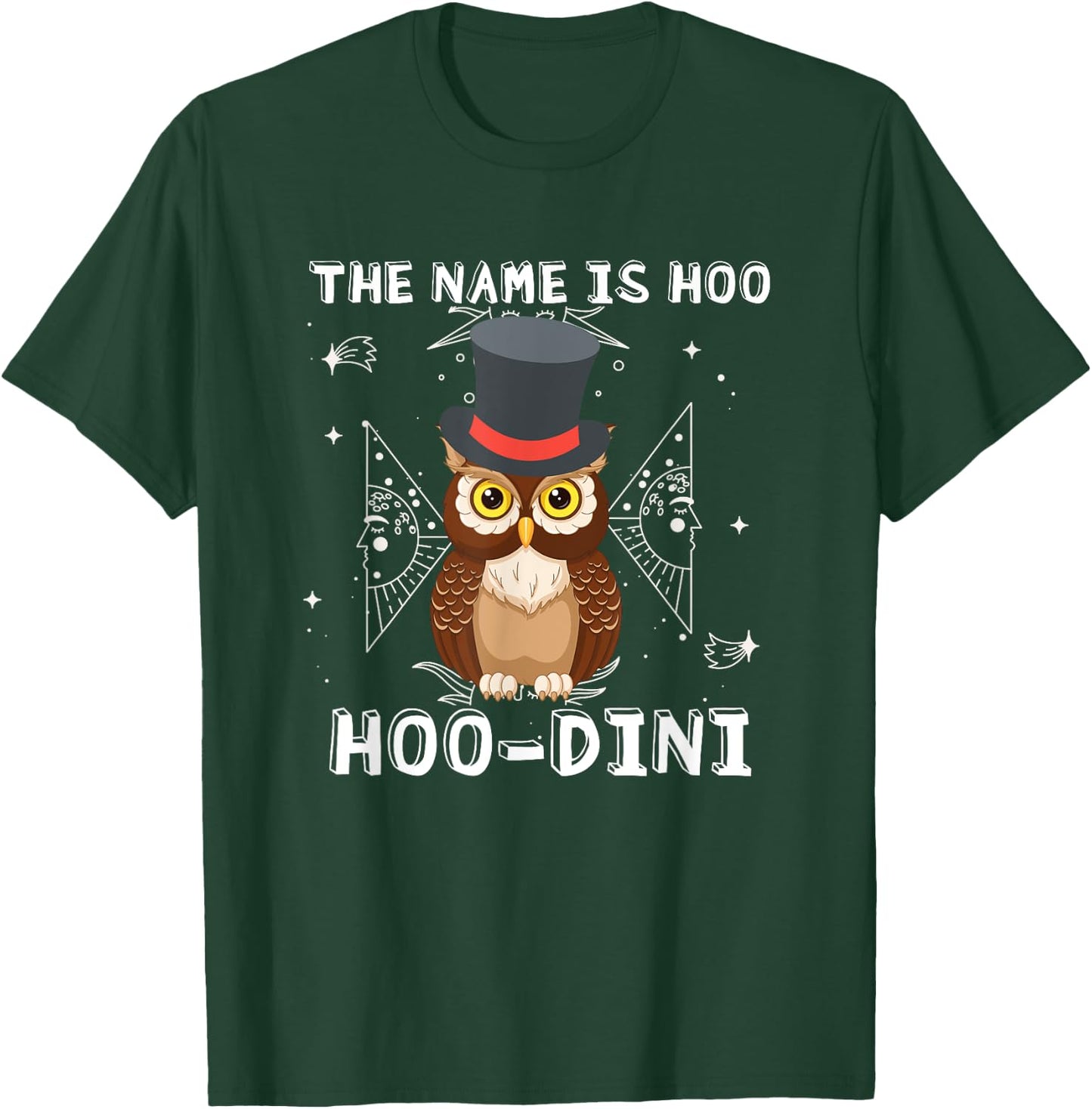 Cute owl funny houdini, Owl hoo dini pun magician T-Shirt - T-Shirt | Forest