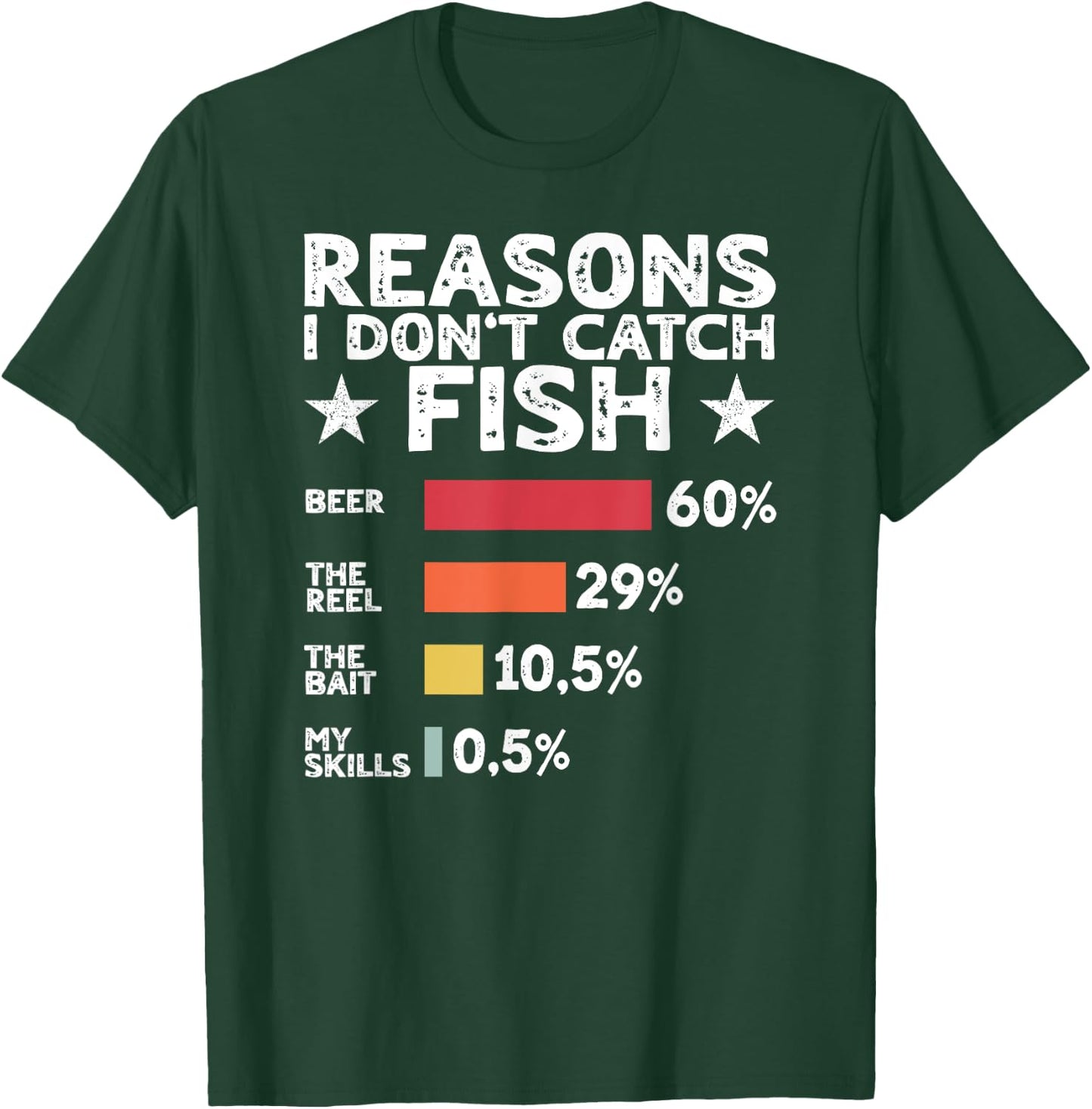 Reasons I Don't Catch Fish Funny Fishing Men T-Shirt - T-Shirt | Forest