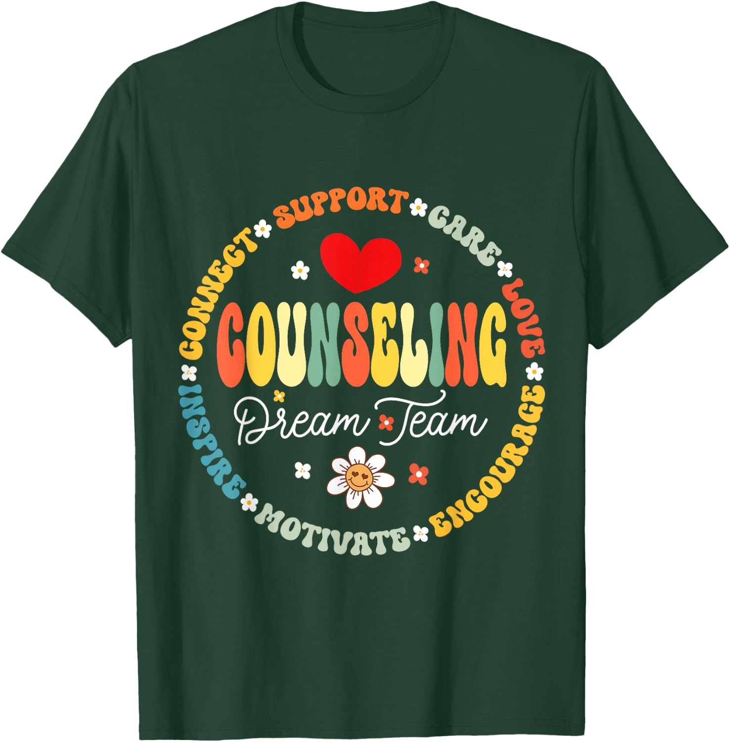 Groovy Counseling Dream Team Appreciation Back to School T-Shirt - T-Shirt | Forest
