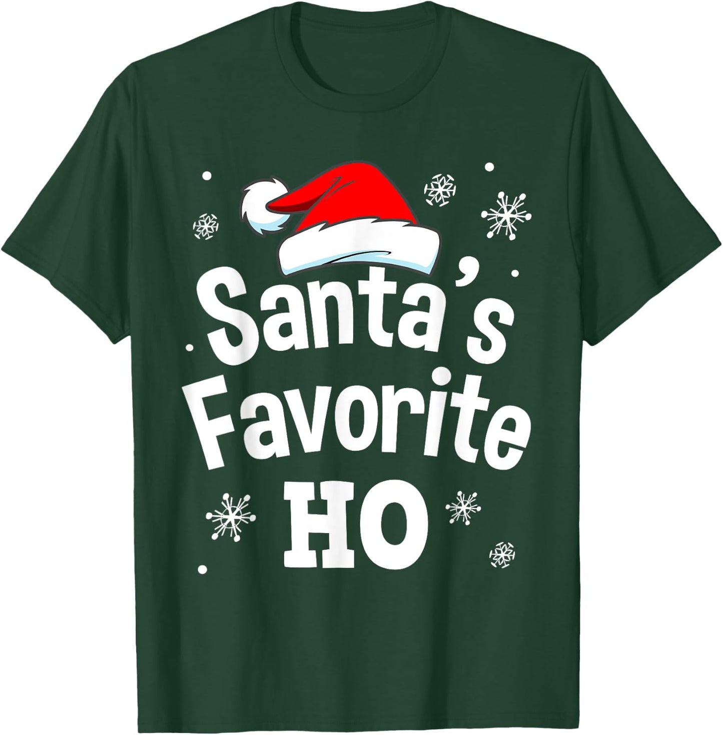 Christmas Santa's Favorite Ho Shirt, Adult Naughty Pajama T-Shirt - T-Shirt | Forest