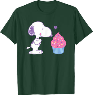 Peanuts - Snoopy Heart Cupcake T-Shirt - T-Shirt | Forest