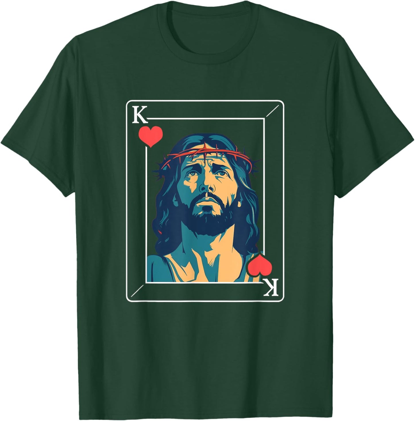 King of Hearts Jesus T-Shirt - T-Shirt | Forest