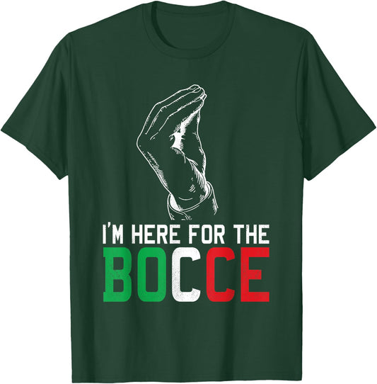 Hand Sign Italian Colors Here For The - Funny Bocce Ball T-Shirt - T-Shirt | Forest