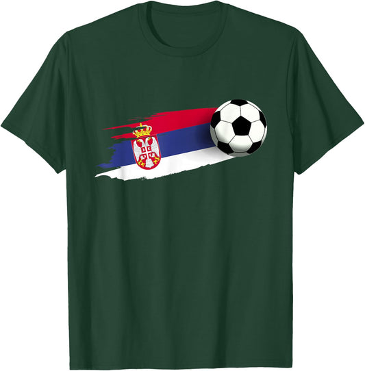 Serbia Flag Jersey Serbian Soccer Team Serb or Serbian T-Shirt - T-Shirt | Forest
