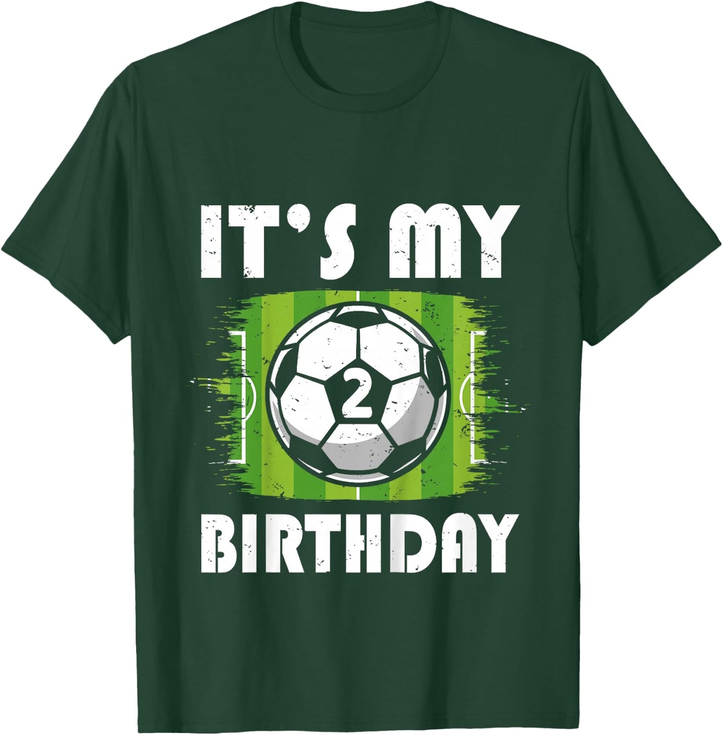 Kids 2 Years Old Kids Soccer Player 2nd Birthday Boy T-Shirt - T-Shirt | Forest