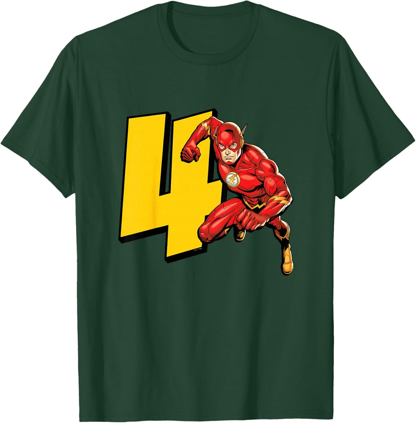 Kids The Flash Super Hero 4th Birthday T-Shirt - T-Shirt | Forest