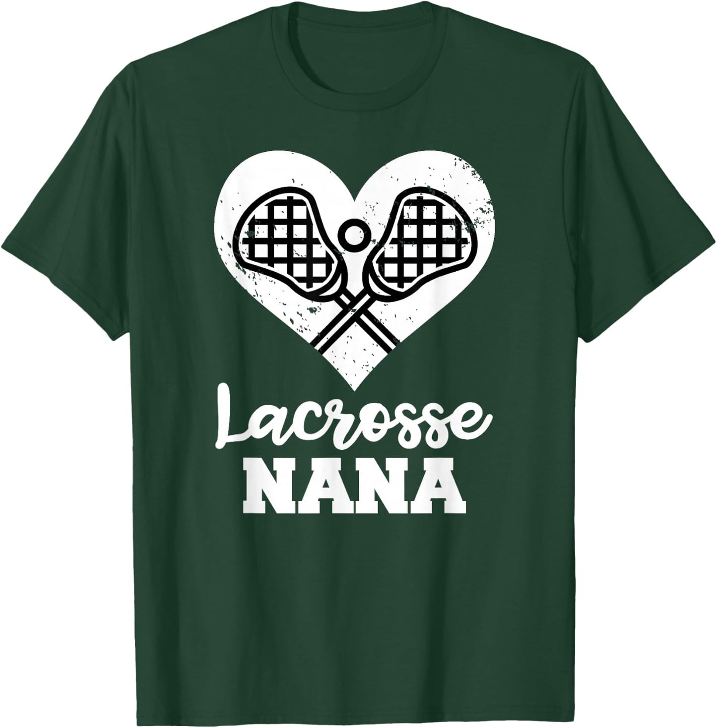 Lacrosse Nana Heart Funny Lacrosse Player Nana T-Shirt - T-Shirt | Forest