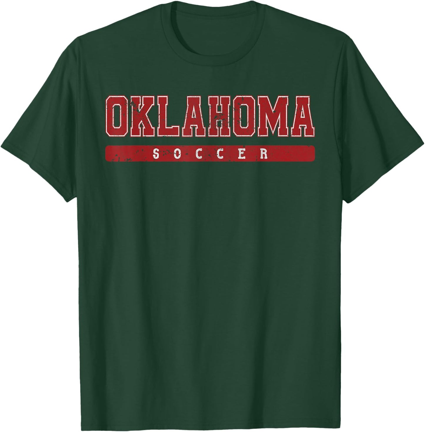 Oklahoma Soccer Red Vintage Text T-Shirt - T-Shirt | Forest