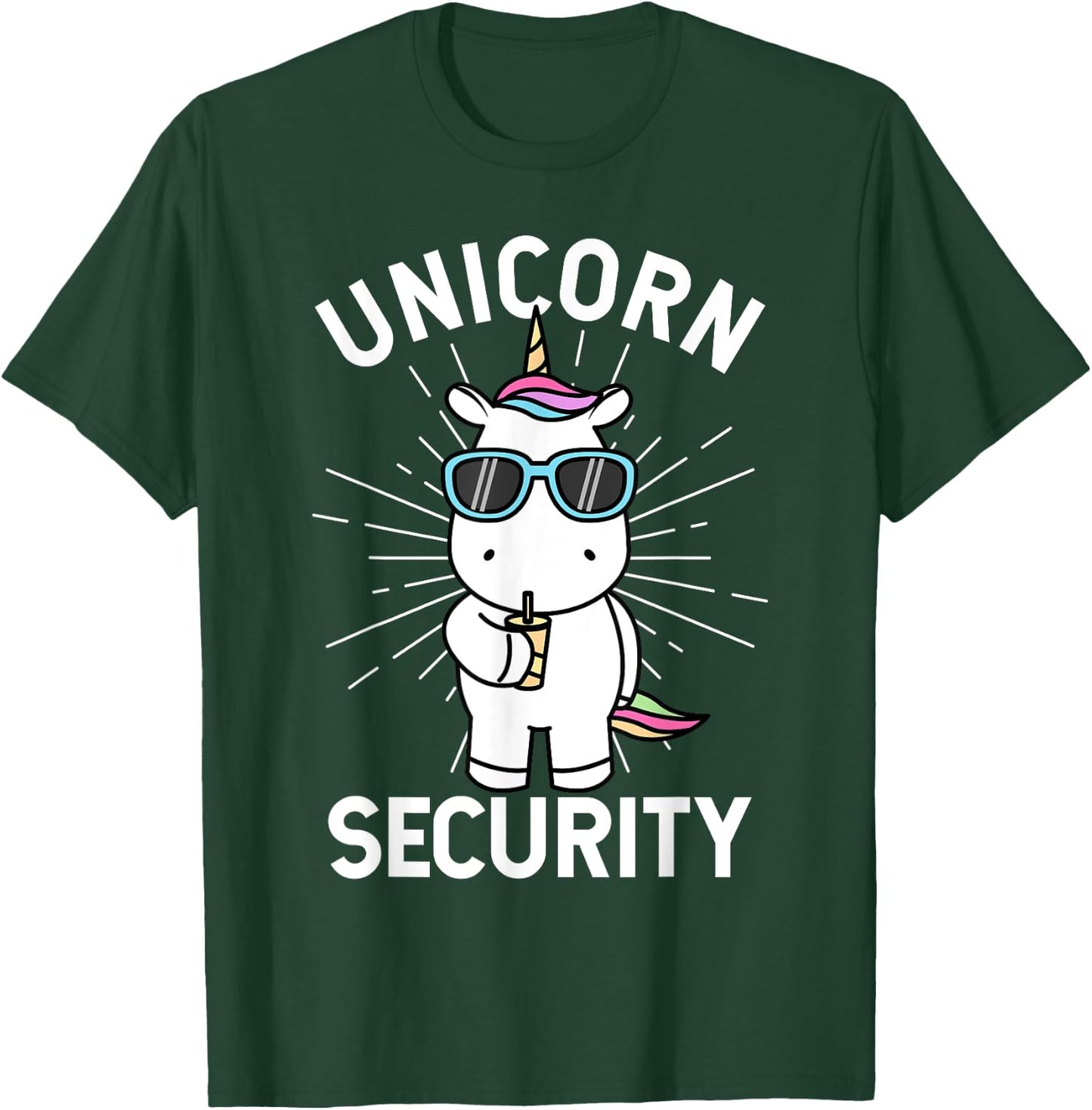 Halloween Dad Mom Daughter Adult Costume | Unicorn Security T-Shirt - T-Shirt | Forest