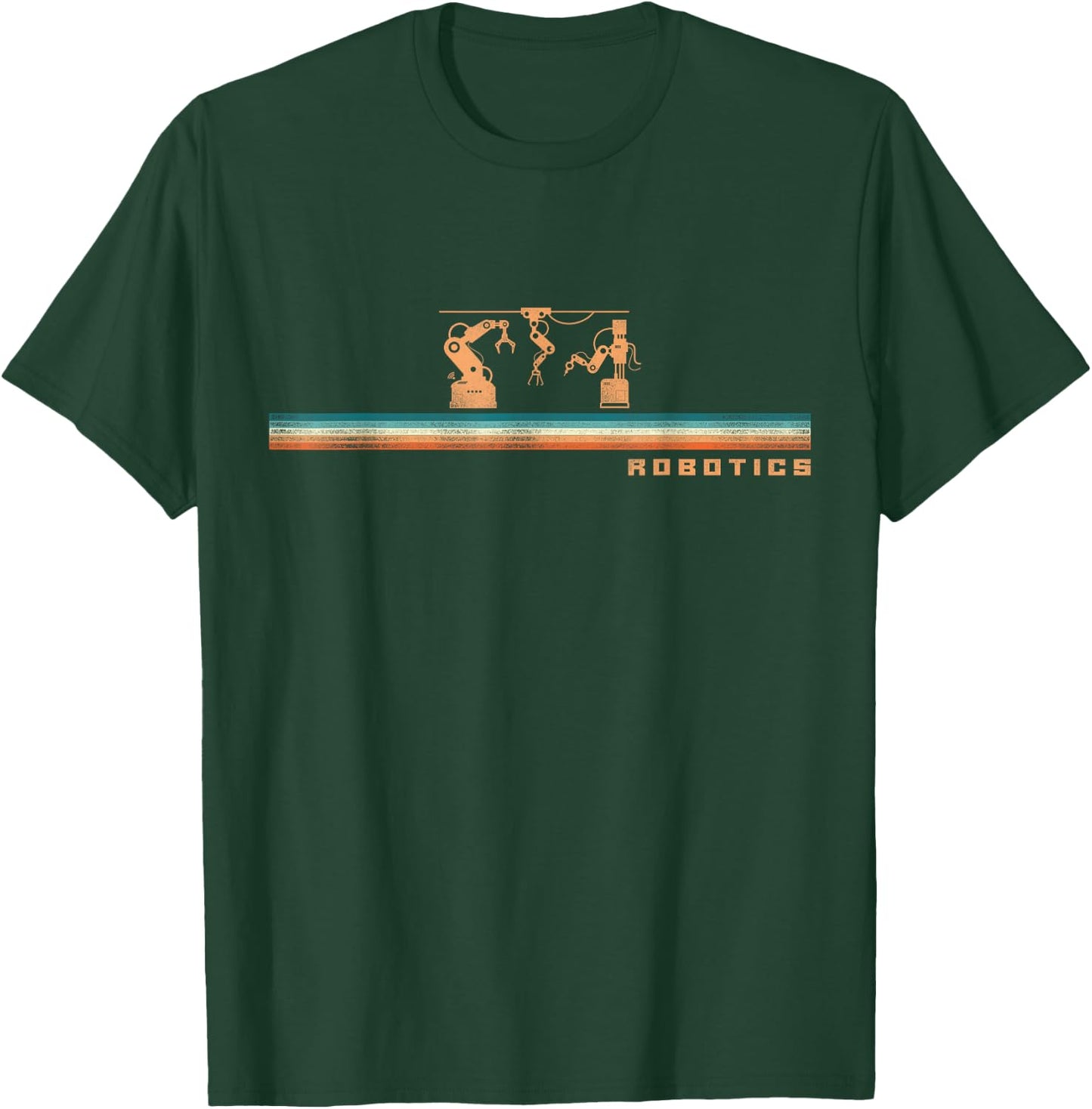 Robot Robotics Engineer Retro Vintage Robotics T-Shirt - T-Shirt | Forest