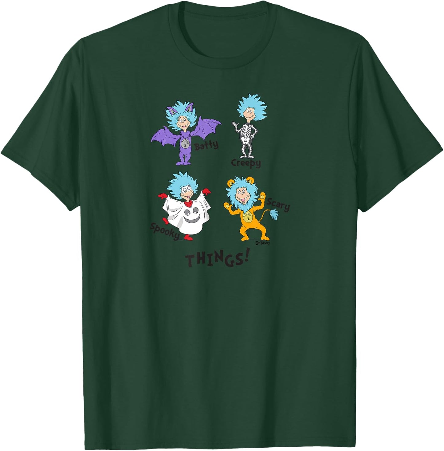 Dr. Seuss Halloween Batty Creepy Spooky Scary Things T-Shirt - T-Shirt | Forest