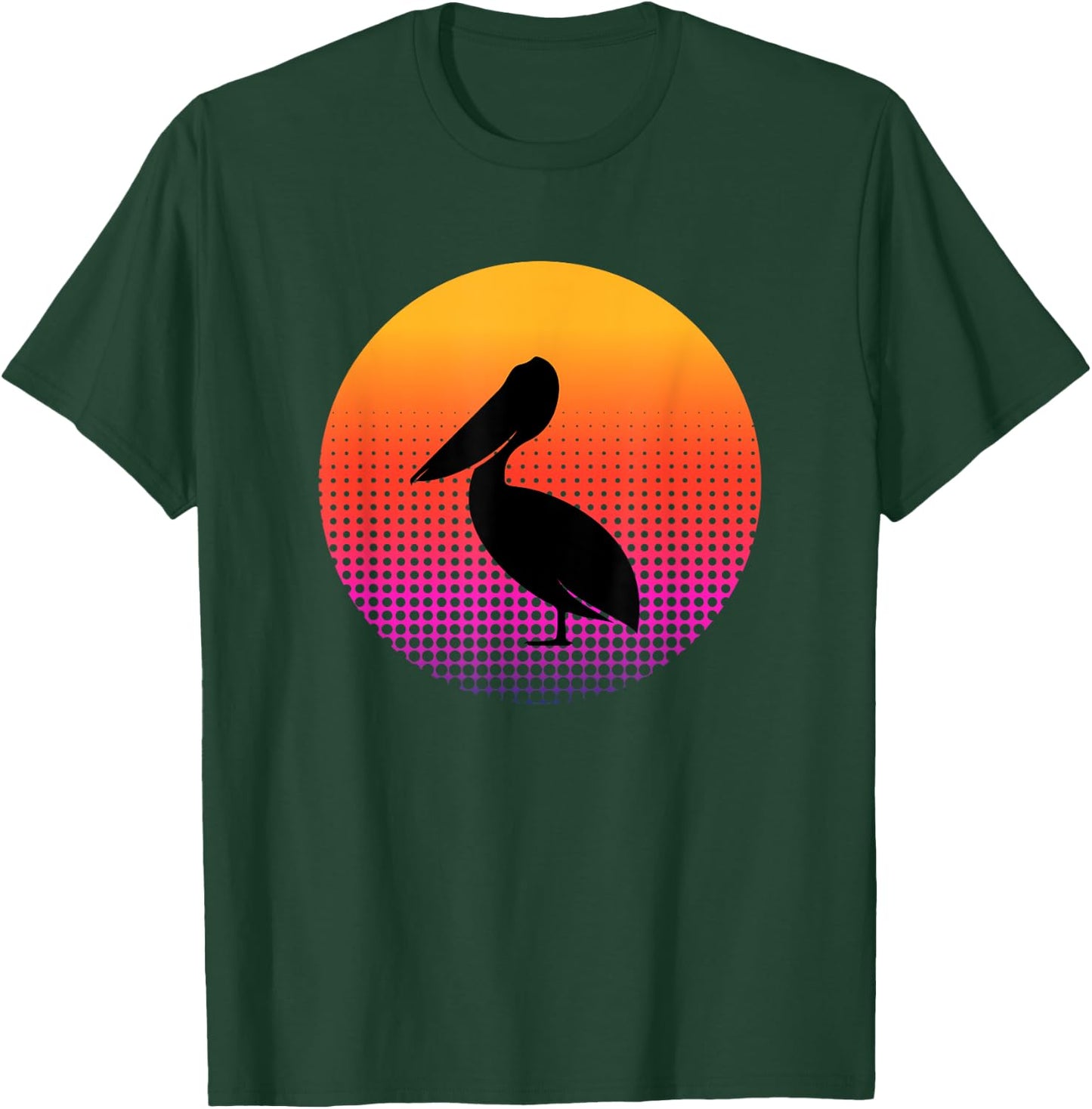 Retro Sunset Pelican Bird Animal Lover Gifts Men Women Youth T-Shirt - T-Shirt | Forest