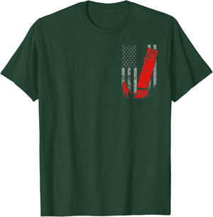 Two-Sided Logging Flag Shirt - Red Logger Felling a Tree T-Shirt - T-Shirt | Forest