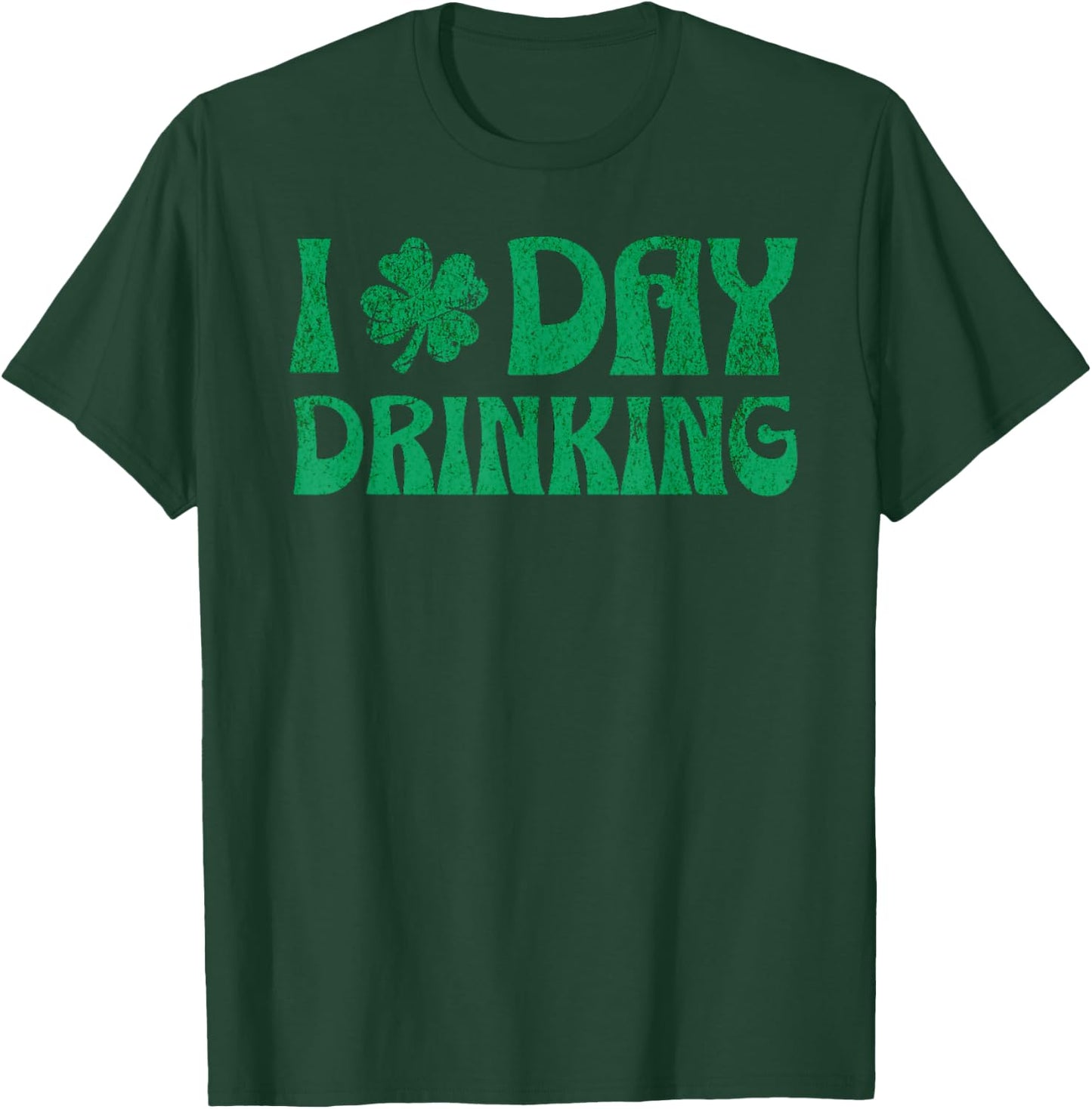 Retro I Clover Day Drinking St Patricks Day Funny Beer Top T-Shirt - T-Shirt | Forest