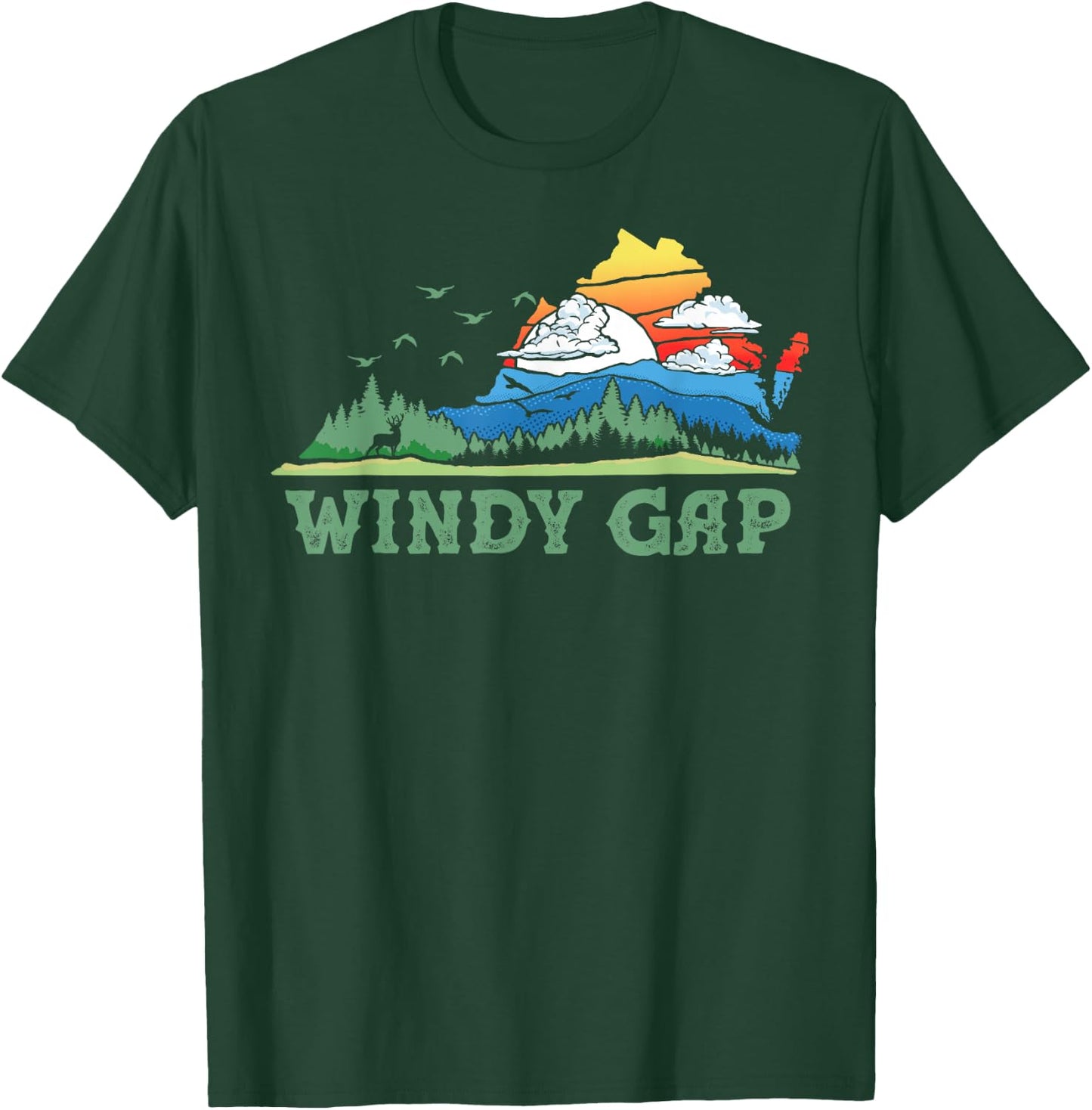 Windy Gap Virginia Franklin County Nature & Outdoors Graphic T-Shirt - T-Shirt | Forest
