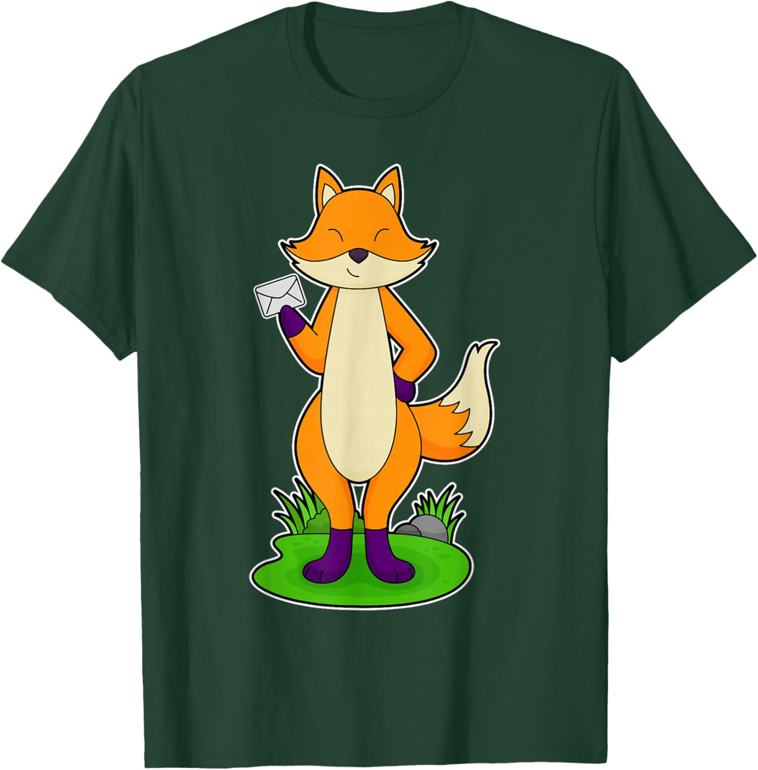 Fox Postman Letter T-Shirt - T-Shirt | Forest