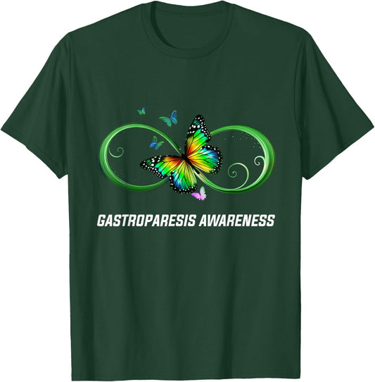 Infinity Butterfly Gastroparesis Awareness T-Shirt - T-Shirt | Forest