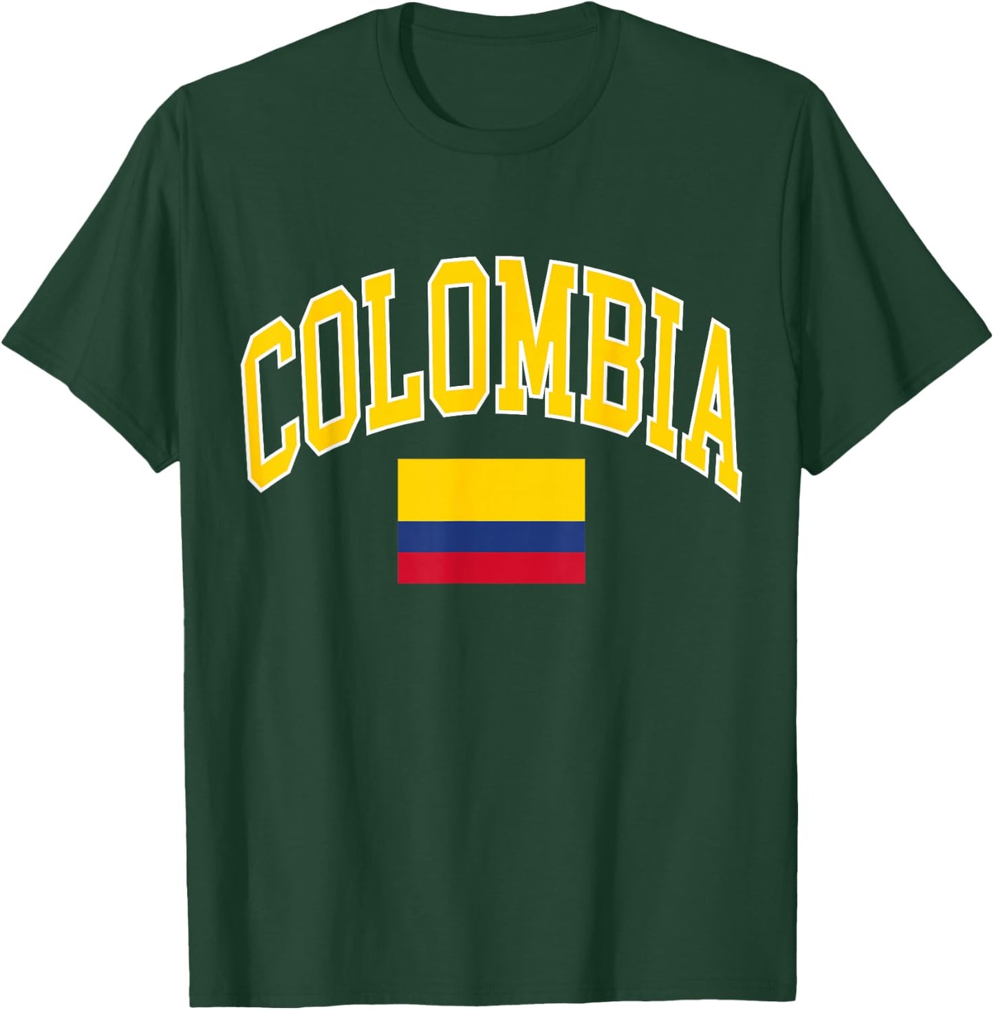 Colombia Designs. Colombia Flag - -Kids, Black, Small, Short Sleeve T-Shirt - T-Shirt | Forest