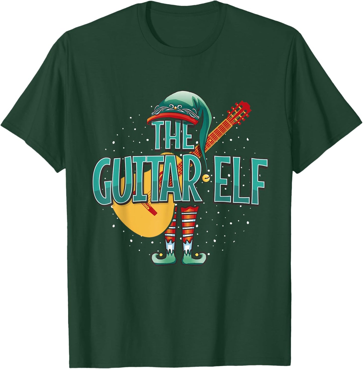 Christmas Guitar Elf for Guitar Player Musician T-Shirt - T-Shirt | Forest