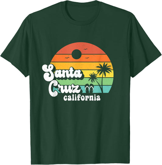 Santa Cruz Beach California Retro 80s Vintage Sunset T-Shirt - T-Shirt | Forest