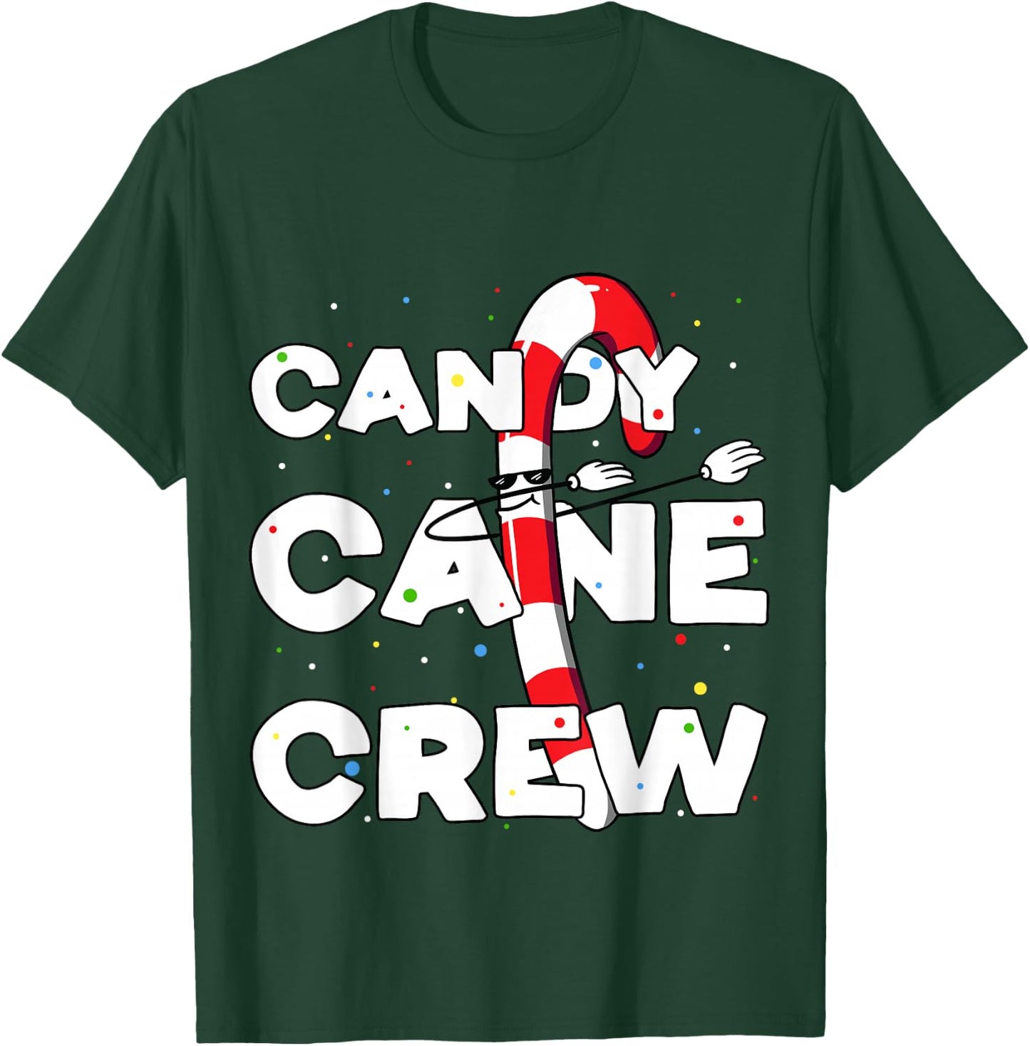 Candy Cane Crew Funny Christmas Candy Lover Dancing Candy T-Shirt - T-Shirt | Forest