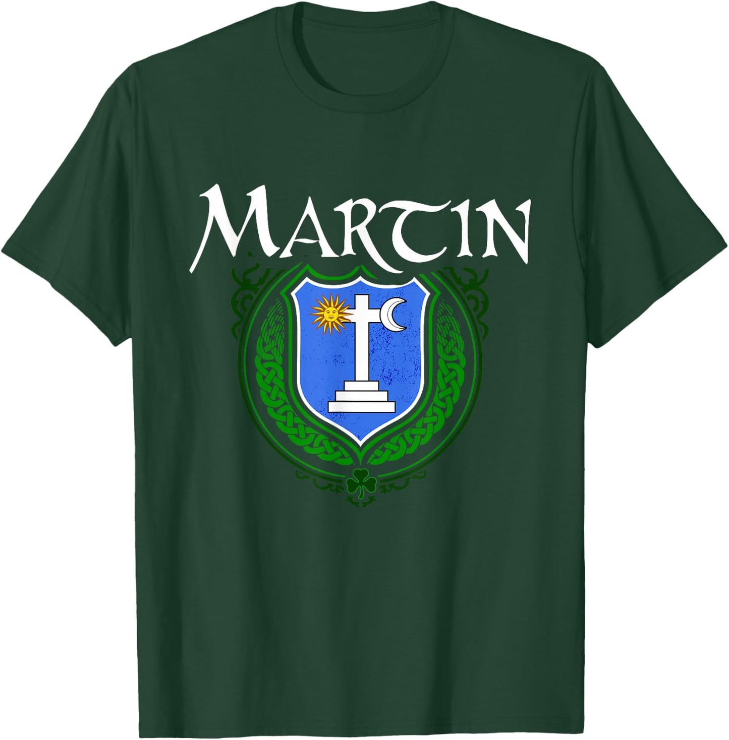 Martin Surname Irish Clan Tartan Badge Ireland T-Shirt - T-Shirt | Forest