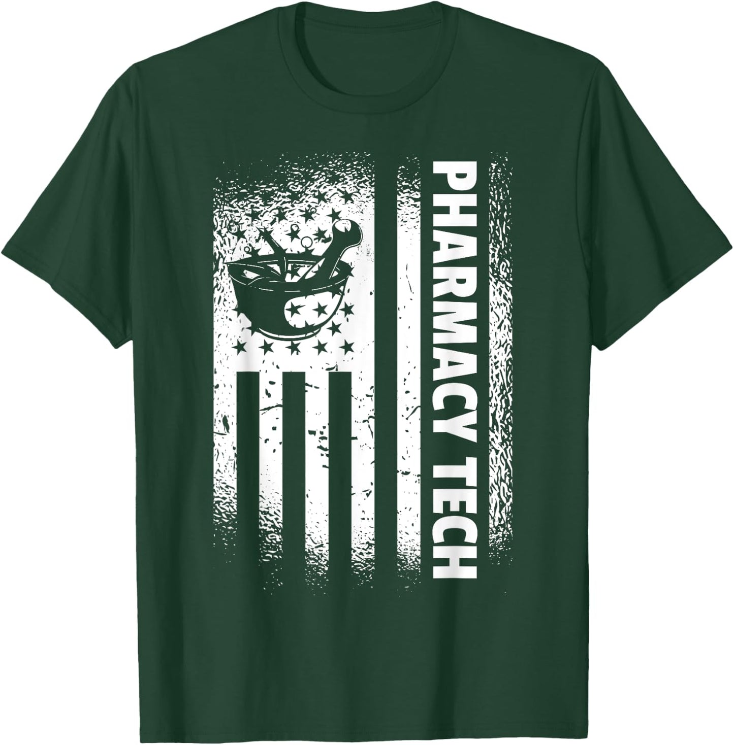 Pharmacy Technician American Flag Cute Pharmacy Technician T-Shirt - T-Shirt | Forest
