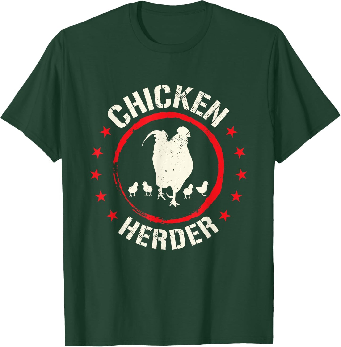 Funny Chicken Herder | Rooster With Chicken T-Shirt - T-Shirt | Forest