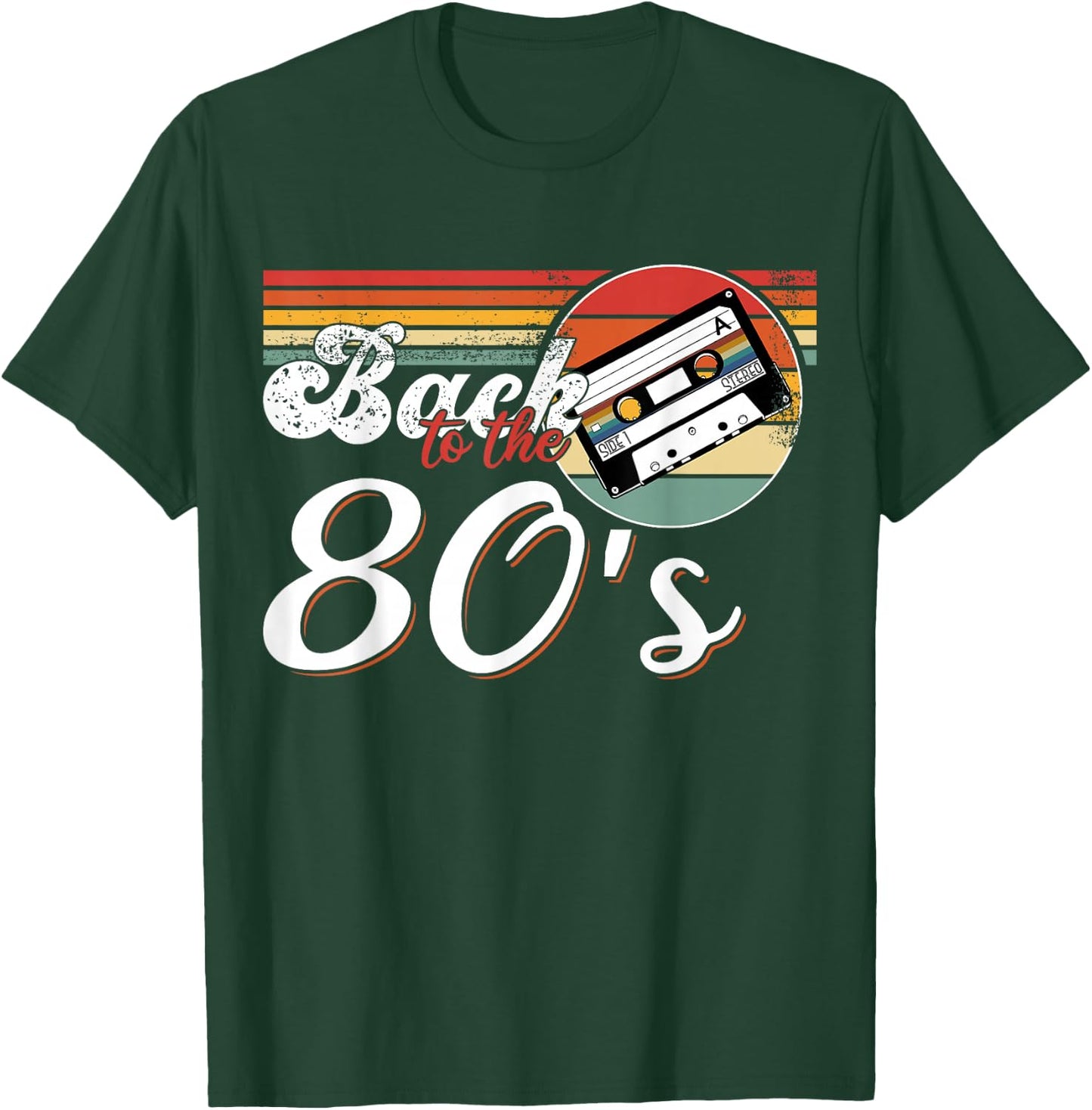 Eighties Back to the 80s Retro Cassette T-Shirt - T-Shirt | Forest