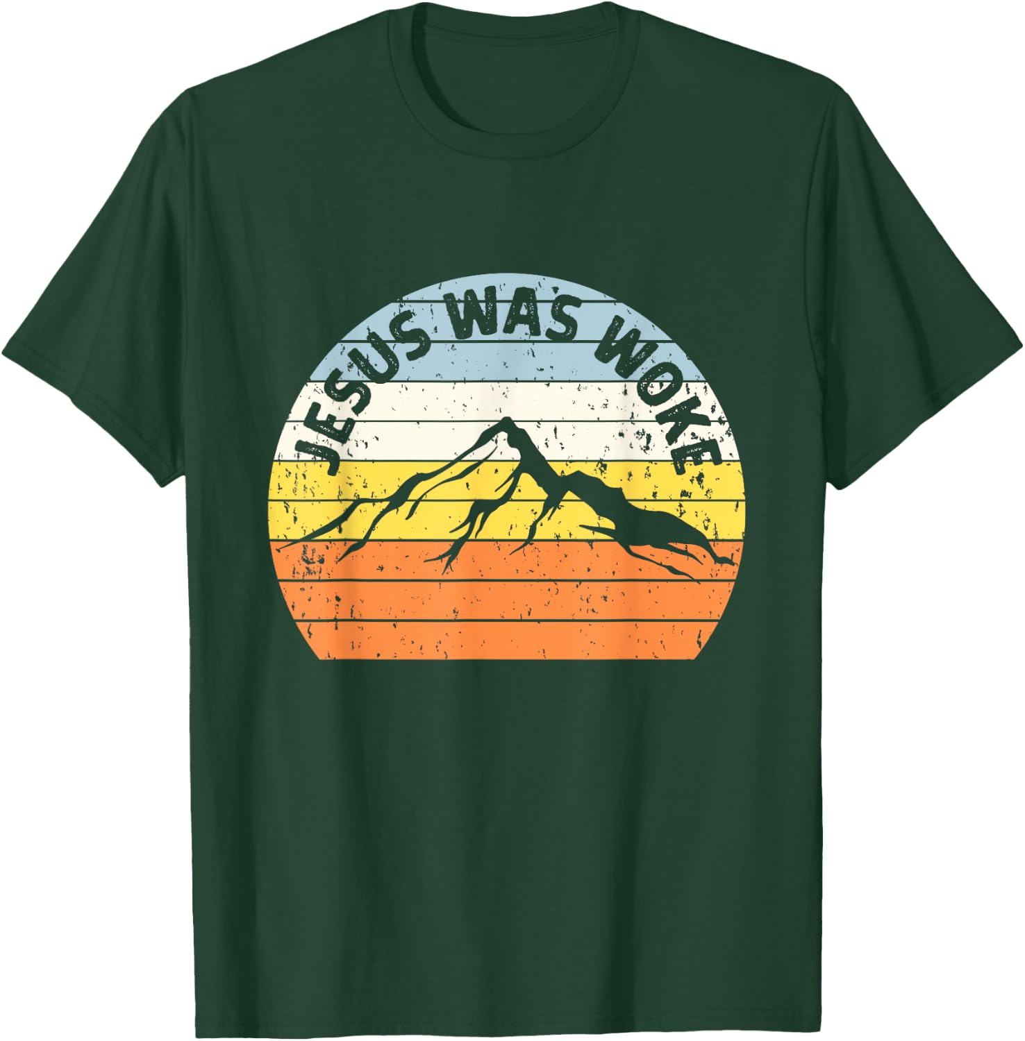 Sunset Vintage Jesus Was Woke T-Shirt - T-Shirt | Forest