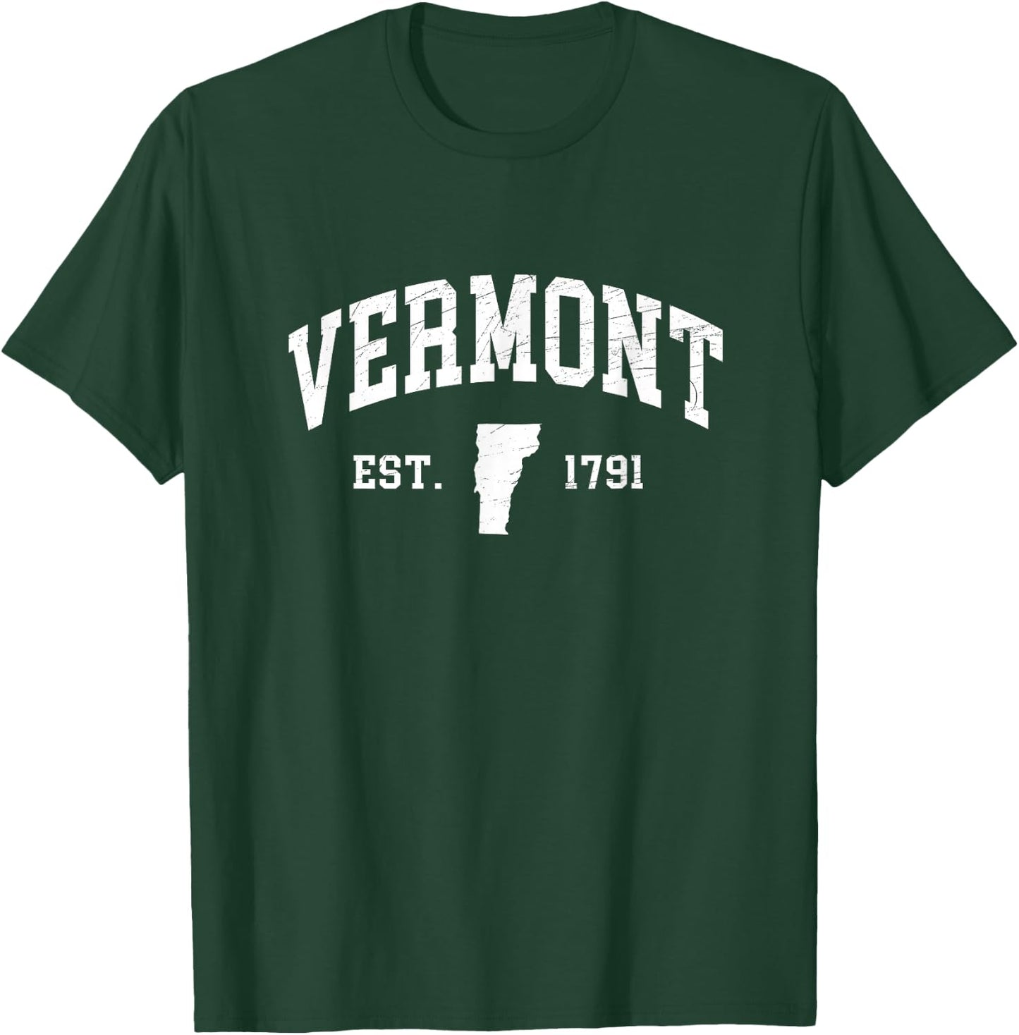 Vermont Est. 1791 - Distressed / Worn Design - Classic T-Shirt - T-Shirt | Forest
