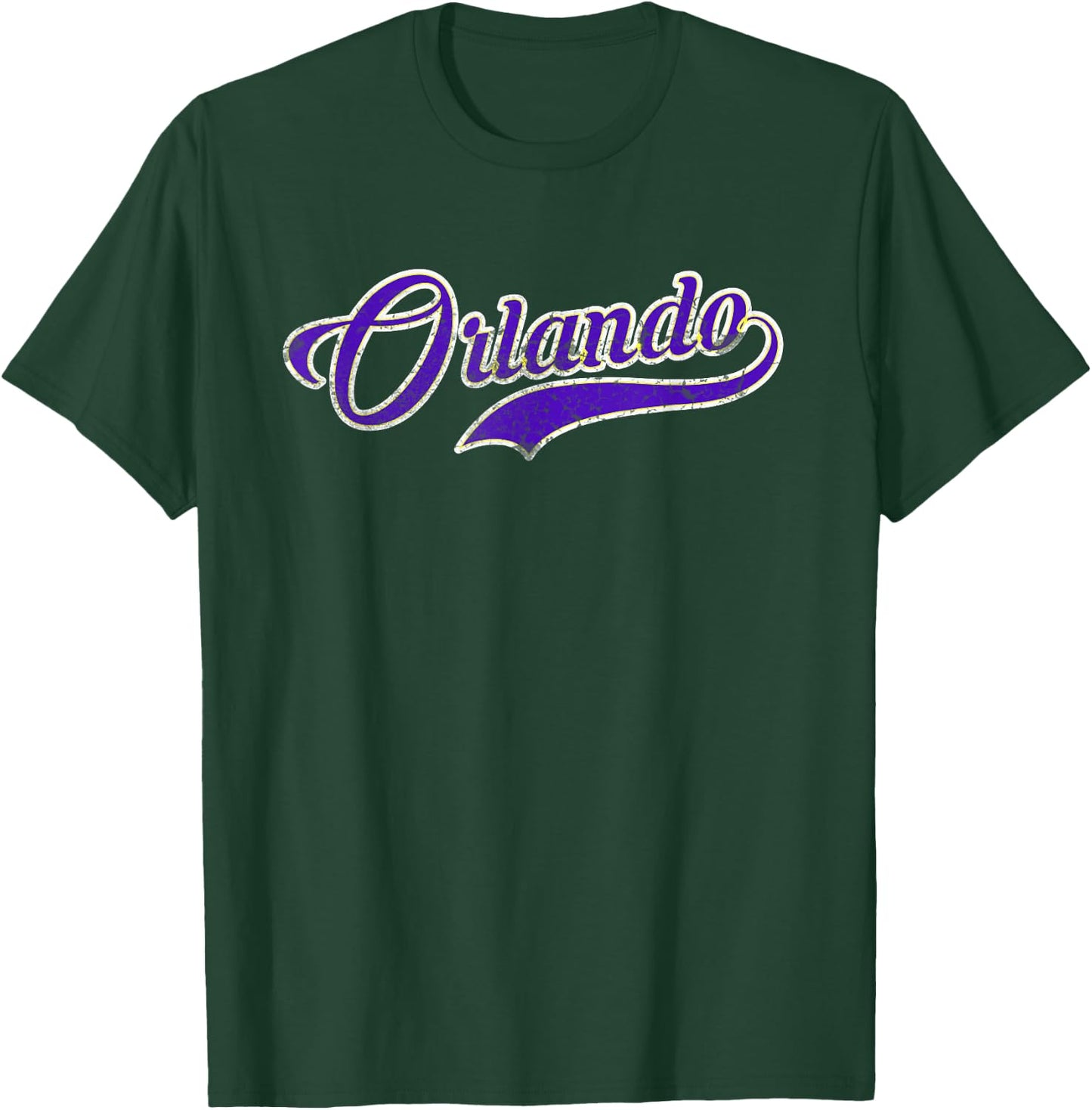 Retrocity Orlando Soccer Fan Vintage - -Adults, Black, Small, Short Sleeve T-Shirt - T-Shirt | Forest