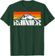 Mount Rainier Vintage Mountains & Sun Retro 80's T-Shirt - T-Shirt | Forest