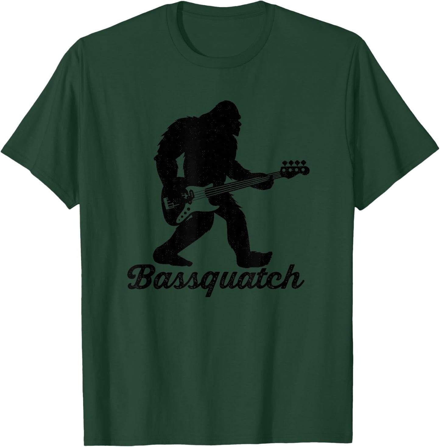 Bigfoot Bass Player Guitar Sasquatch Bassist Music Guitarist T-Shirt - T-Shirt | Forest