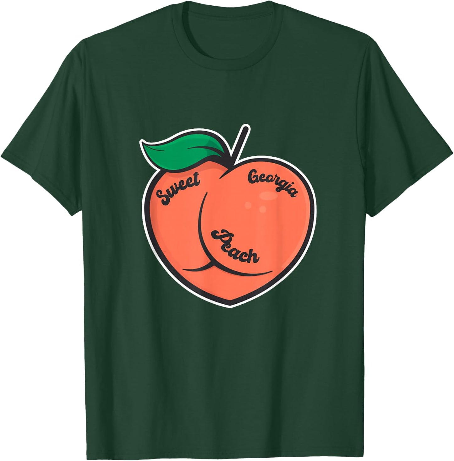 Sweet Georgia Peach Cute Peach With Heart Shaped Women Girls T-Shirt - T-Shirt | Forest