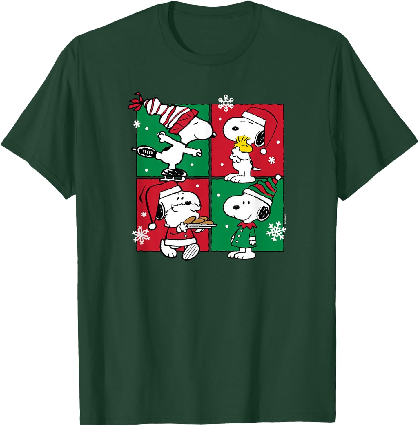 Peanuts - Snoopy Christmas Grid T-Shirt - T-Shirt | Forest