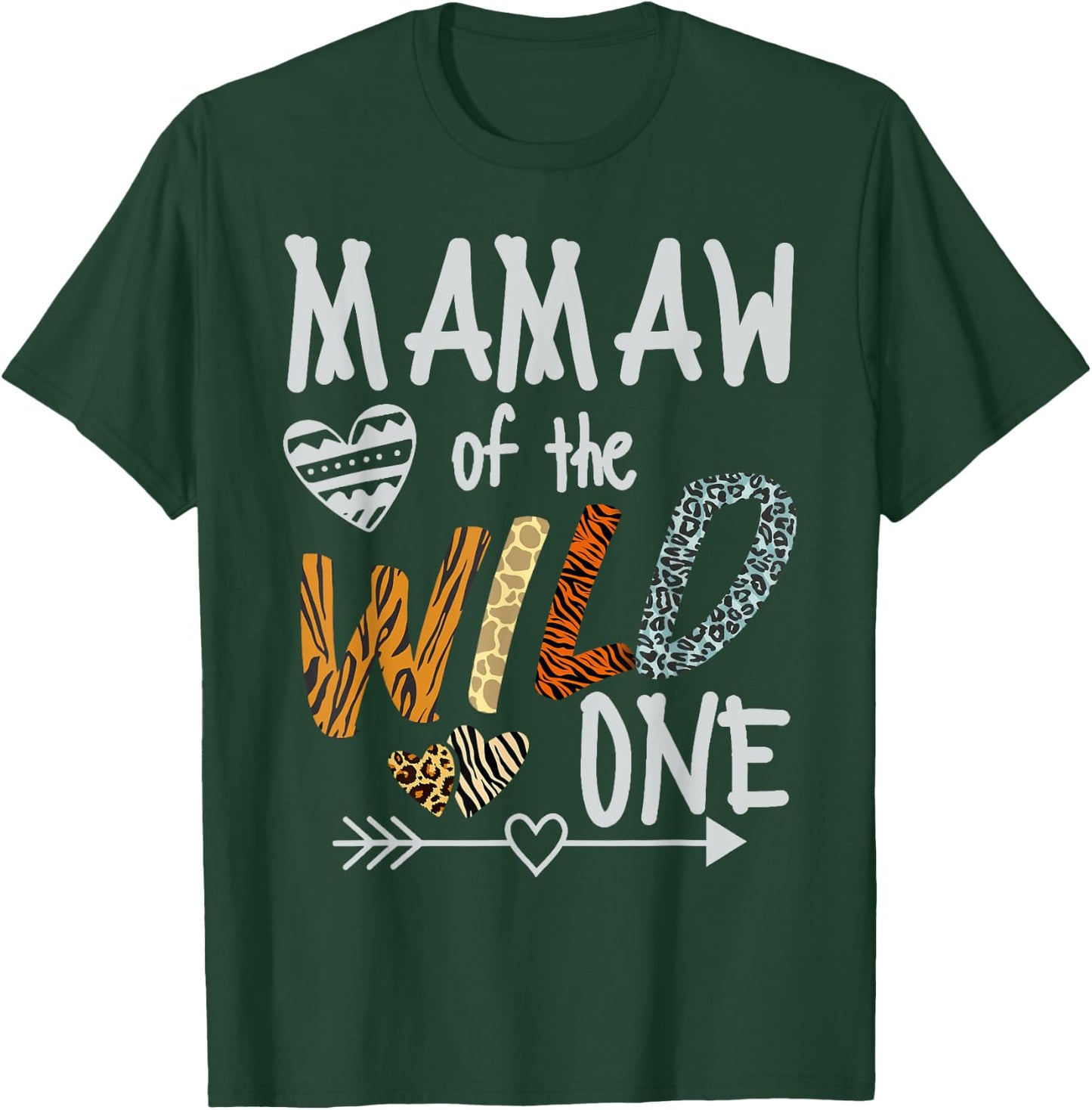 Mamaw of The Wild One Animal Safari 1st Birthday Theme T-Shirt - T-Shirt | Forest