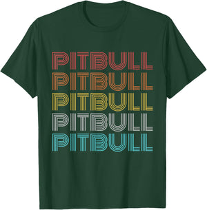 Pitbull Vintage Retro Black T-Shirt - T-Shirt | Forest