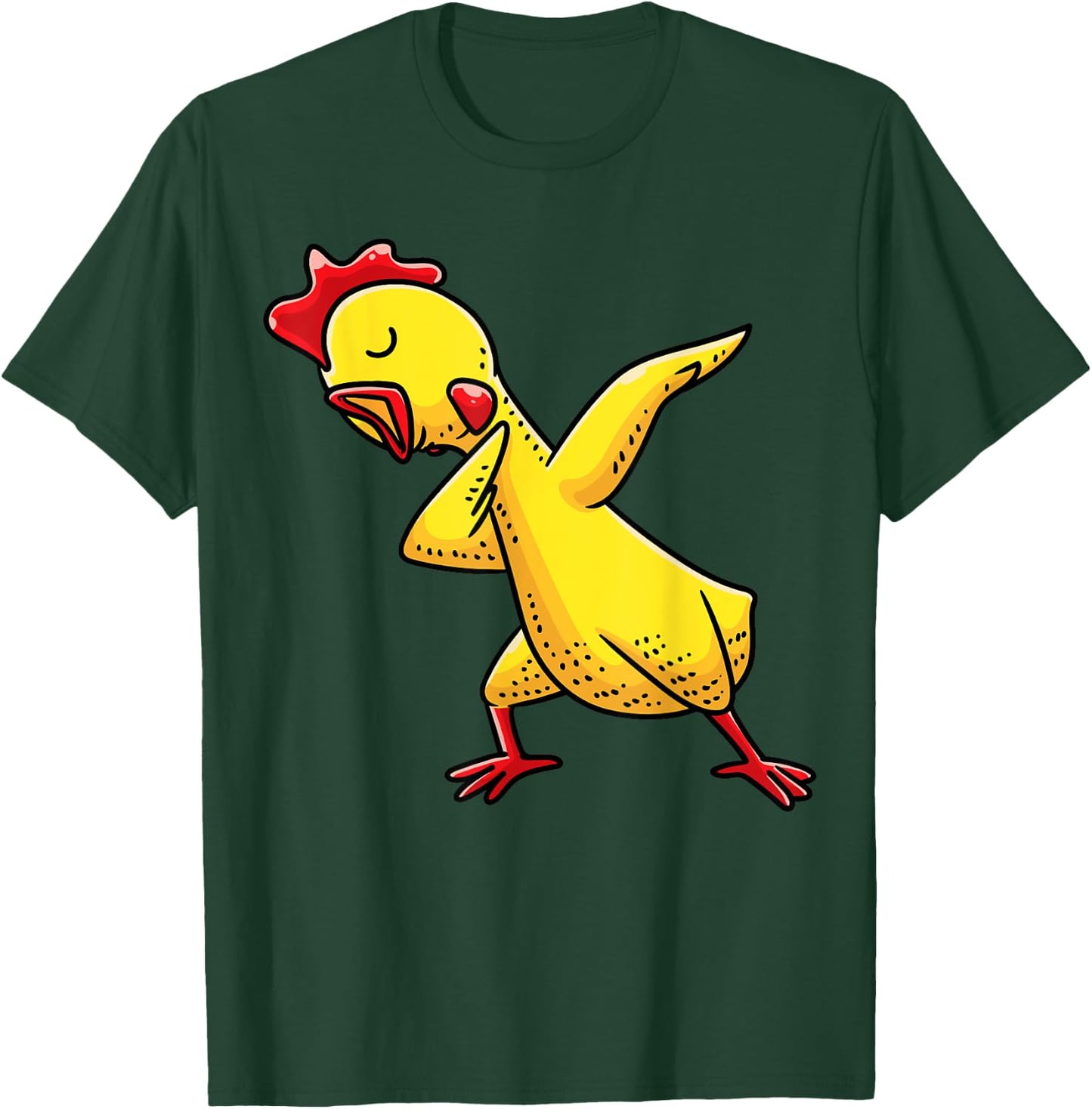 Dabbing Rubber Chicken Funny Men Women Kids T-Shirt - T-Shirt | Forest