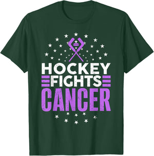 KAH Cancer Awareness Hockey Themed Cancer Awareness , Adult, Black, Small, Short Sleeve T-Shirt - T-Shirt | Forest
