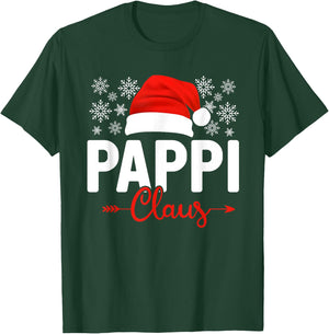 Pappi Claus Xmas Light Funny Santa Hat Christmas Ugly T-Shirt - T-Shirt | Forest