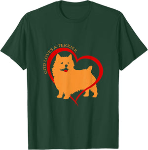 God Loves a Terrier | Norwich Terrier Dog Men Women T-Shirt - T-Shirt | Forest