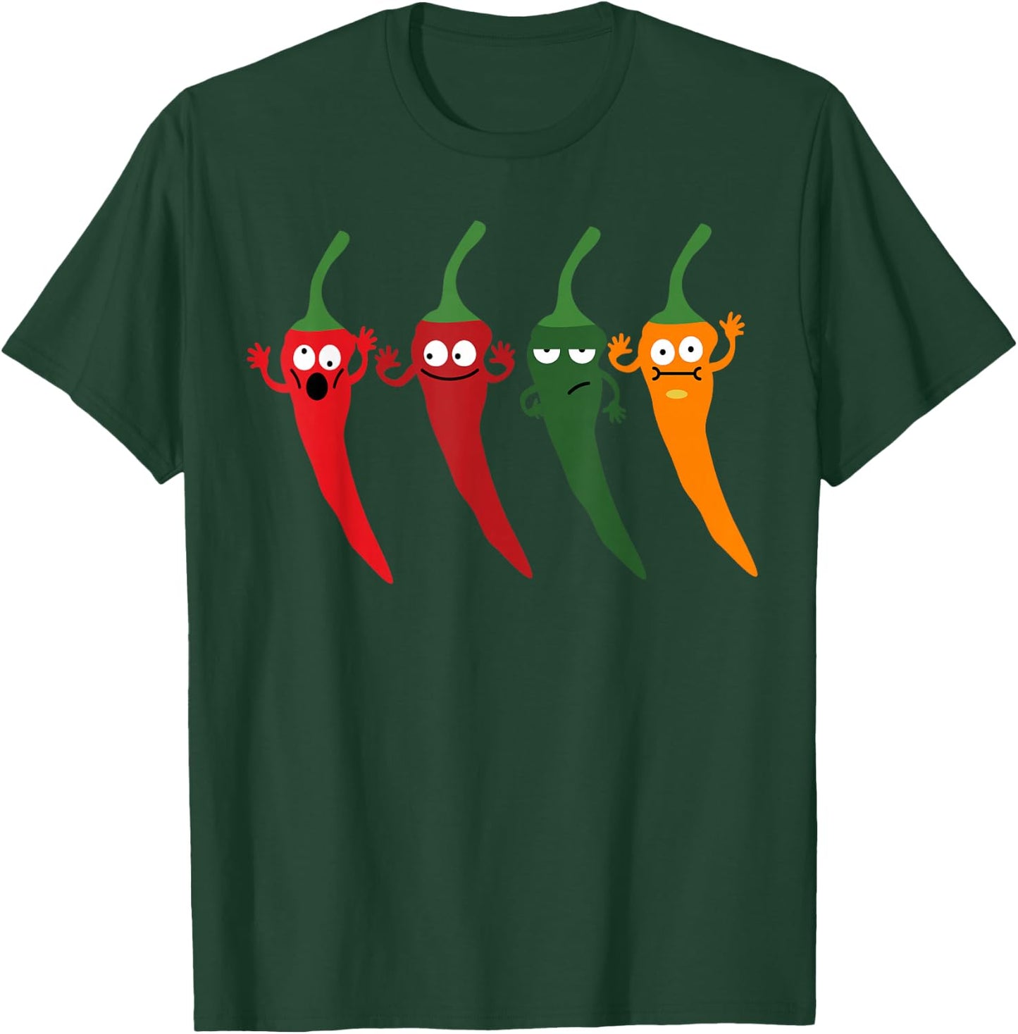 Cayenne Pepper Hot -Colorful Chili Funny - Spicy Food Lovers T-Shirt - T-Shirt | Forest