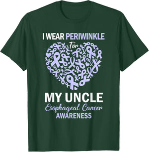 I Wear Periwinkle For My Uncle Esophageal Cancer Awareness T-Shirt - T-Shirt | Forest