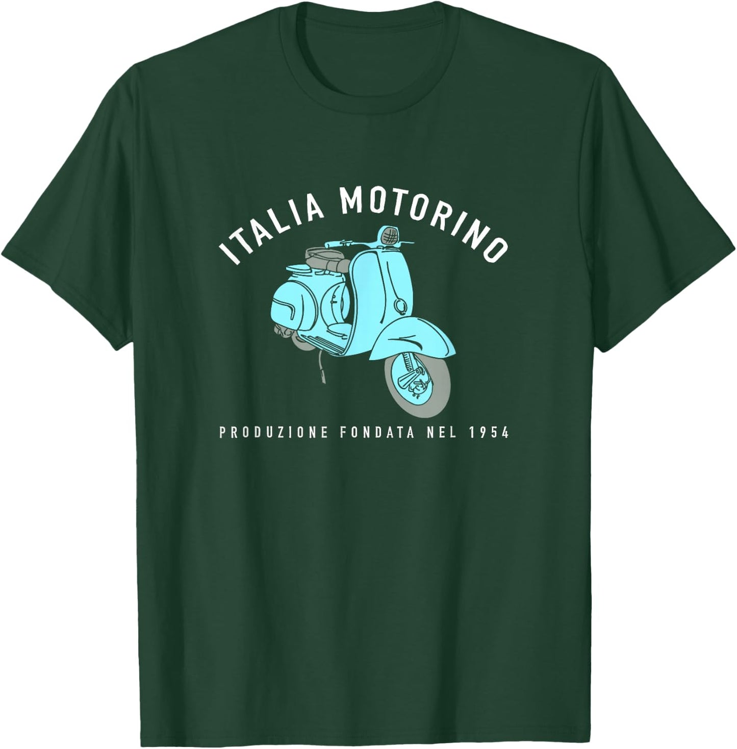 Italia Motorino - Vintage Italian Scooter Italian Flag T-Shirt - T-Shirt | Forest
